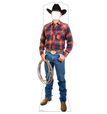 Cowboy with Rope Life-size Place your face Cardboard Cutout #5198