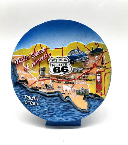 Historic Route 66 - 4" plate  free standing