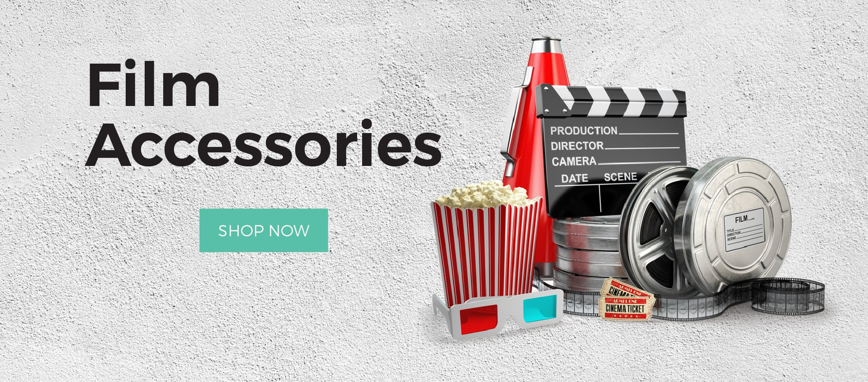 Film Accessories, pop corns tickets reals and 3d glasses