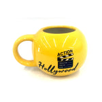 Yellow Emoji Round Mug,  Excited,  Star Eyes, Face With Starry Eyes