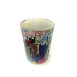 Color Los Angeles graffiti with Downtown buildings Shot Glass Gallery Image