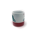 Small white and Red California Republic espresso Mug
