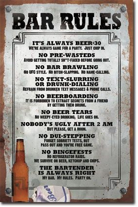 Bar rules poster