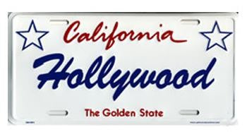 Hollywood California Signature License Plate
