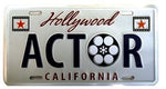 Actor license plate