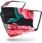Re-usable Washable Designer Fabric Women's Face Covering Mask, Designer Floral Patterns, 3 Pack