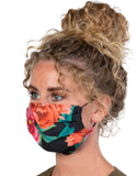 Re-usable Washable Designer Fabric Women's Face Covering Mask, Designer Floral Patterns, 3 Pack Gallery Image