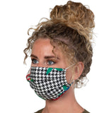 Re-usable Washable Designer Fabric Women's Face Covering Mask, Floral-Cheetah Patterns, 3 Pack Gallery Image