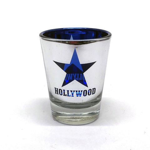 Hollywood Blue Star Metallic Shot Glass