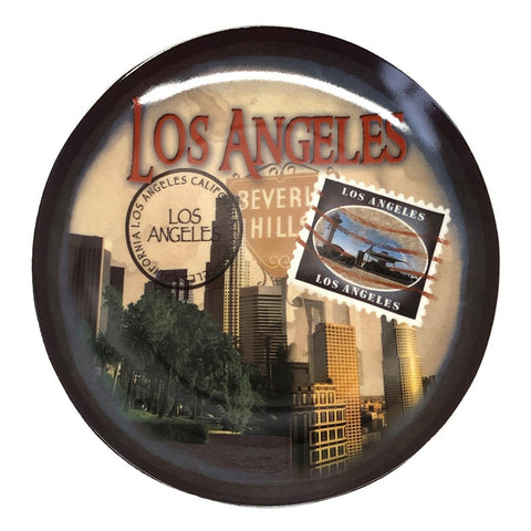 Los Angeles, Beverly Hills Stamp post card design decorative Plate