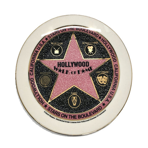 White Hollywood Walk Of Fame Decorative Plate