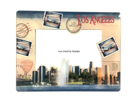 Los Angeles and Beverly Hills Stamp Glass Frame