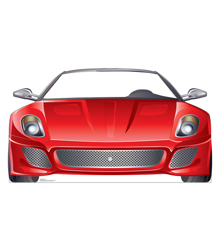 Red Sports Car Place your face Life-size Cardboard Cutout #5311