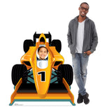 Yellow Race Car Place your face Life-size Cardboard Cutout #5312 Gallery Image