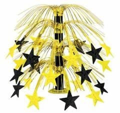 Cascading Stars Centerpiece - Black & Gold