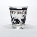 Clear Black and Gold Hollywood Shotglass