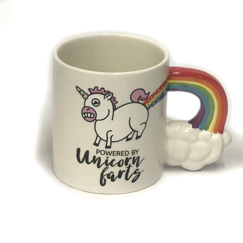 Unicorn Farts Coffee Mug, Ceramic Cup for Coffee and Tea with Handle, Powered by Unicorn Farts