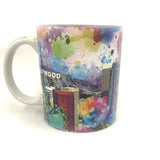 Color Los Angeles graffiti with Downtown buildings Coffee Mug Gallery Image