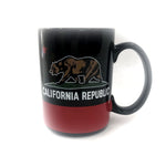 Large Black and Red California Republic Coffee Mug