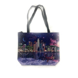 Los Angeles purple with Downtown Los Angeles skyline Tote Bag Gallery Image