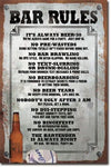 Bar rules poster