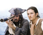 Johnny Depp and Orlando Bloom from Pirates of the Caribbean 2