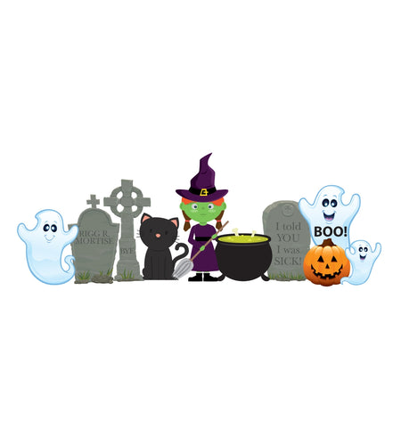 Witch and Ghosts Outdoor Cutout Decor *2635