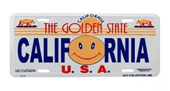 California Sun USA License Plate