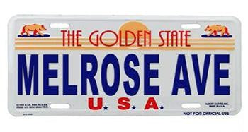 Melrose Avenue License Plate