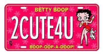 BETTY BOOP GIRL POWER LICENSE PLATE