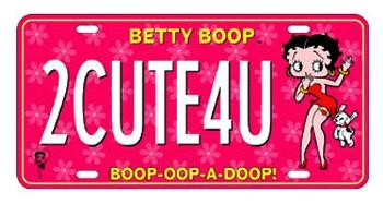 Betty Boop Licence Plate