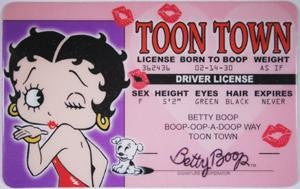 Betty Boop Novelty Driver License
