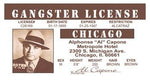 Al Capone gangster's license.