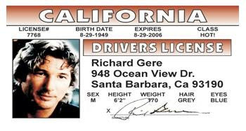 Richard Gere Driver License