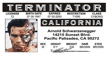 Terminator Driver License
