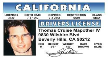 Tom Cruise Driver License
