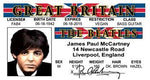 Paul McCartney the Beatles License