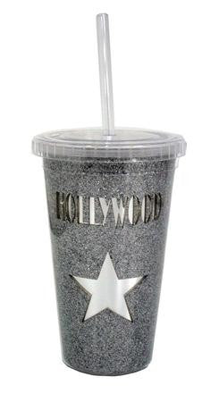 Hollywood Silver Star Reusable plastic Travel cup