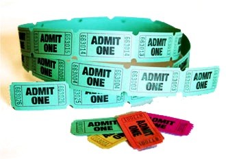 Admit One Tickets Green (Roll of 65)