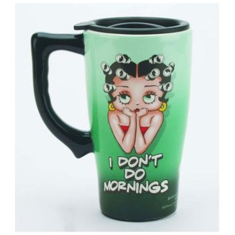 I Don't do Mornings Betty Boop Travel Mug