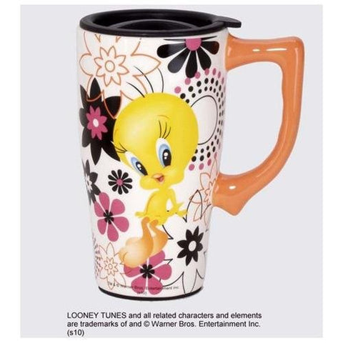 Looney Tunes Tweety Bird with Flower Travel Mug