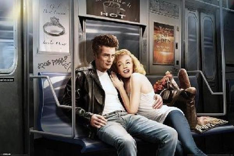 James Dean And Marilyn Subway Poster