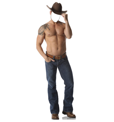 Shirtless Cowboy Stand-in Cardboard Cutout #1979