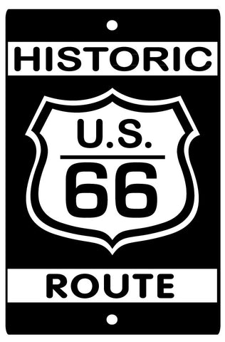Route 66 Sign - Black