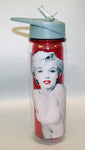 Marilyn Monroe plastic water bottle with retractable straw