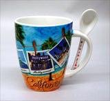California Beach Mug with Spoon Gallery Image
