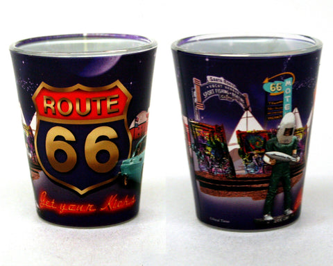Purple Route 66 Shotglass