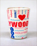 Hollywood Collage Shotglass - White