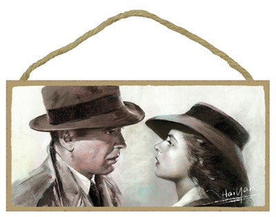 Casablanca (Humphrey Bogart & Ingrid Bergman) Wood Plaque