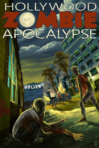Hollywood Zombie Apocalypse Wood Plaque